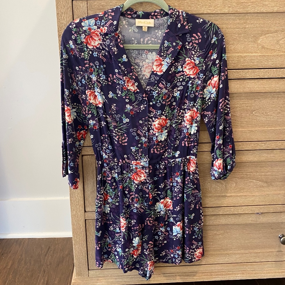 Mod cloth XS floral shorts romper